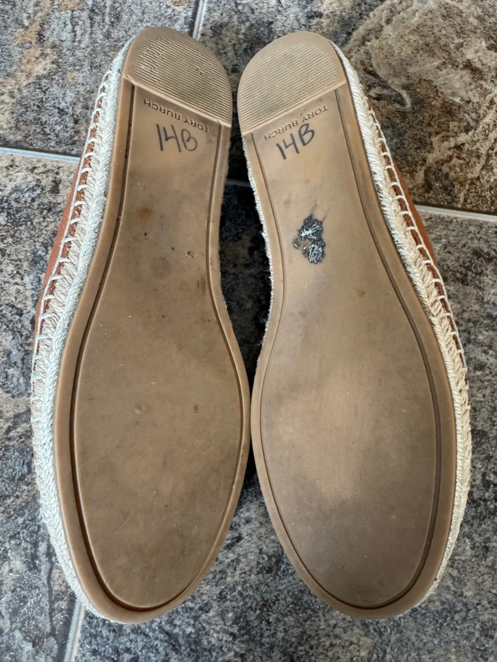 Tory Burch Colorblock Nappa Leather Espadrille Shoes- Tan, Women’s Size 9.5M